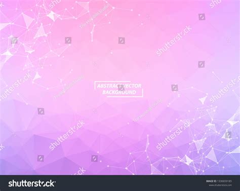 Abstract Pink Polygonal Space Background With Connecting Dots And Lines