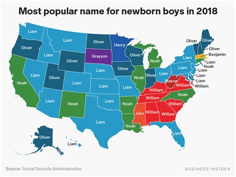 1000 popular english boy names. The most popular baby names in every state | Baby names ...