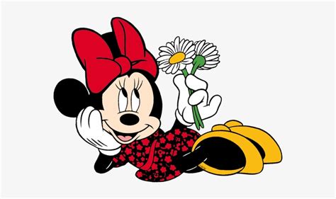 Minnie Mouse Clip Art Minnie Mouse With Flowers Free Transparent