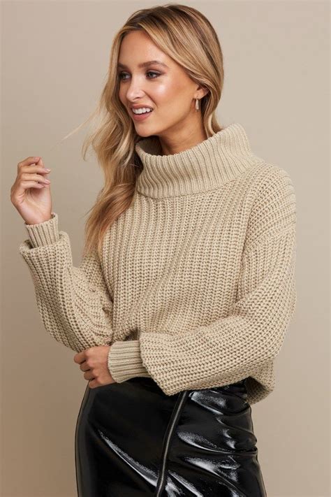 Chunky Sweater Beige Beige Pullover Pullover Kleidung