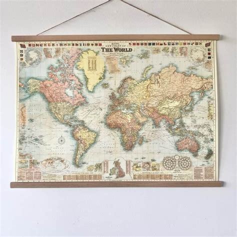 Vintage Flags Of The World Map Chart Poster Print And Optional Etsy