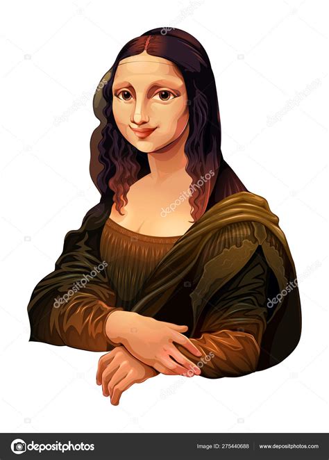 Interpretacja Mona Lisa Malarstwo Leonarda Da Vinci — Grafika Wektorowa © Ddraw 275440688