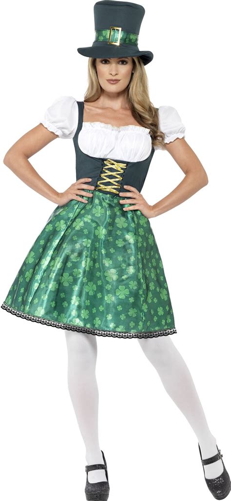 Ladies Leprechaun Lass Costume St Patricks Day Irish Fancy Dress Womens Outfit Ebay