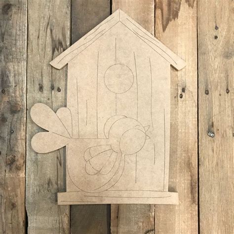 Bird House with Little Birdie Cutout, Shape, Paint by Line in 2021 ...