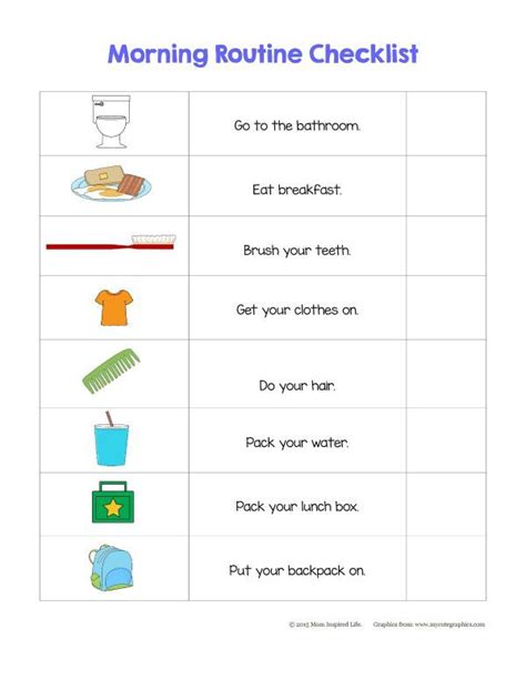 Printable Morning Routine Checklist