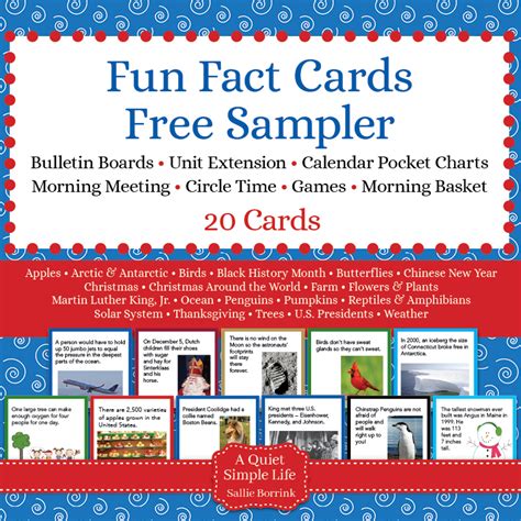 Fun Fact Cards 20 Free Cards A Quiet Simple Life With Sallie Borrink