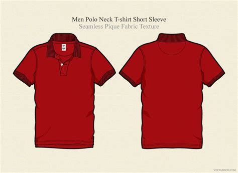 Men Polo Neck Shirt Vector Template | Custom-Designed Illustrations