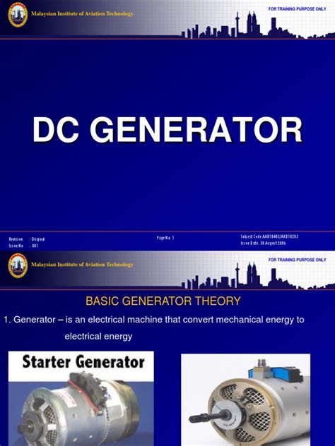Malaysian institute of aviation technology (unikl miat) is the nation's premier aviation training institution established in 1997 via a collaborative effort. Dc Generator: Malaysian Institute of Aviation Technology ...