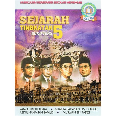 Buku ini mengandungi lapan bab berdasarkan tema sejarah kita dan dunia. Buku Teks Tingkatan 5 Sejarah