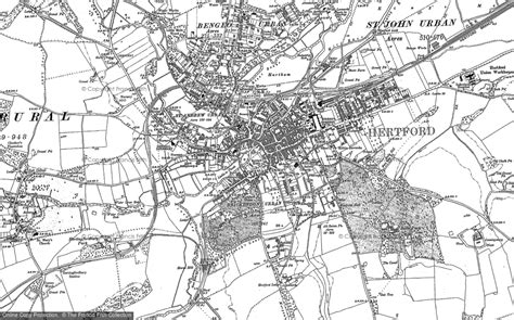 Historic Ordnance Survey Map Of Hertford 1897
