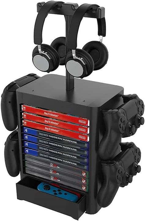 Multifunctional Vertical Stand Controller Storage Station Headset Games