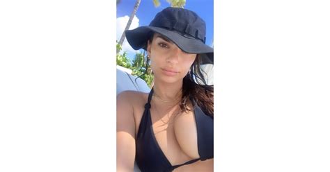 See Emily Ratajkowskis Sexy Swimsuit Style In The Maldives Popsugar