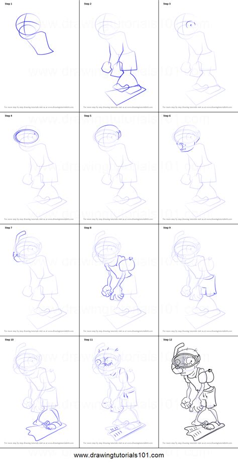 Learn how to draw cactus from plants vs. How to Draw Snorkel Zombie from Plants vs. Zombies ...