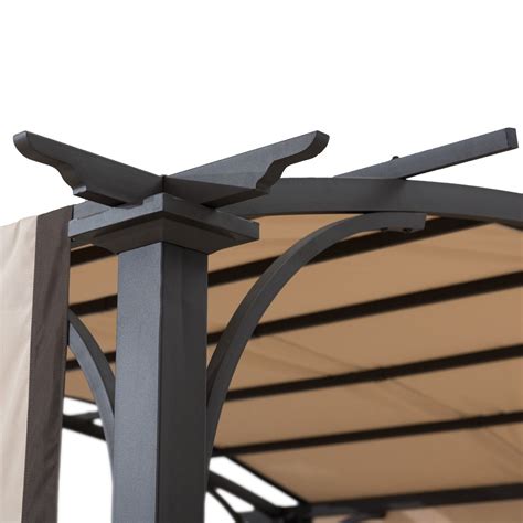 Sunjoy 95 Ft X 11 Ft Brown Steel Arched Pergola With 2 Tone