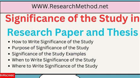 Significance Of The Study Purpose Examples And Writing Guide Youtube