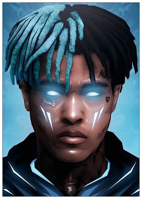 XXXTentacion Rap Hip Hop Music Star Singer Art Poster white coated
