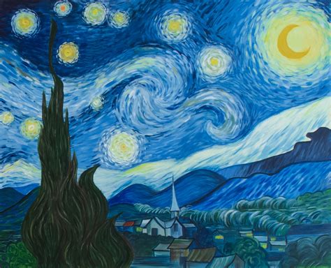Van Gogh Starry Night Painting Replica Hand Painted In Etsy Hong Kong