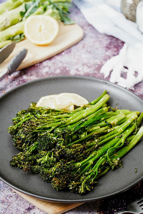 Garlic Roasted Air Fryer Broccolini With Lemon Recipe Video