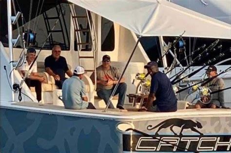 Michael Jordan Joins A Marlin Fishing Tournament With His Fishing Boat