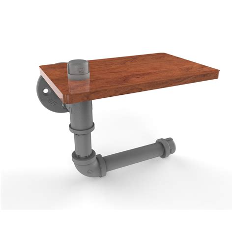 Wipe thoroughly with a cloth dampened with a mild detergent and then dry with a clean. Pipeline Collection Toilet Paper Holder with Wood Shelf ...