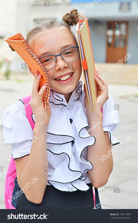 Smiling Cute Babegirl Primary Babe Glasses Stock Photo Shutterstock