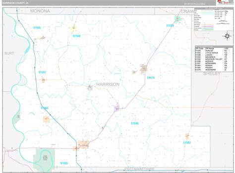Harrison County Ia Wall Map Premium Style By Marketmaps