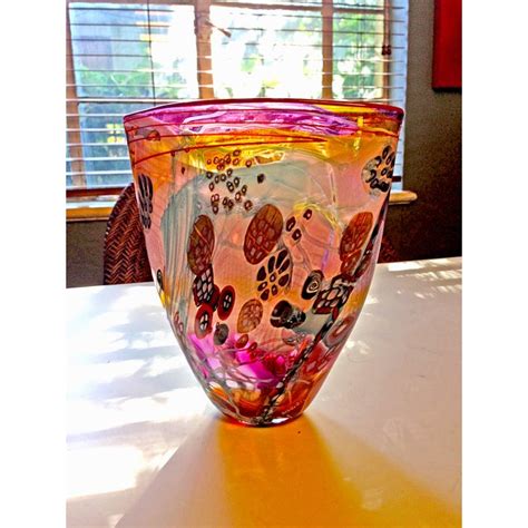 Hand Blown Multicolor Glass Vase Chairish