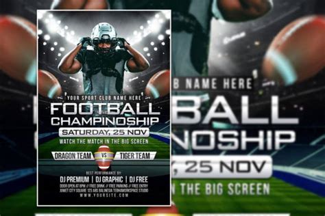 Football Sport Flyer Or Poster Template Graphic By Tebha Workspace