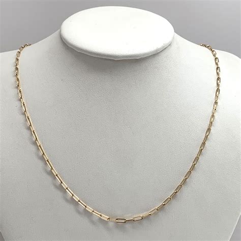 14k Solid Gold Paperclip Chain Necklace 25mm Wide 14 Etsy