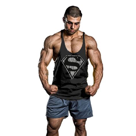 Superman Gym Singlets Mens Tank Tops Shirt Bodybuilding Equipment