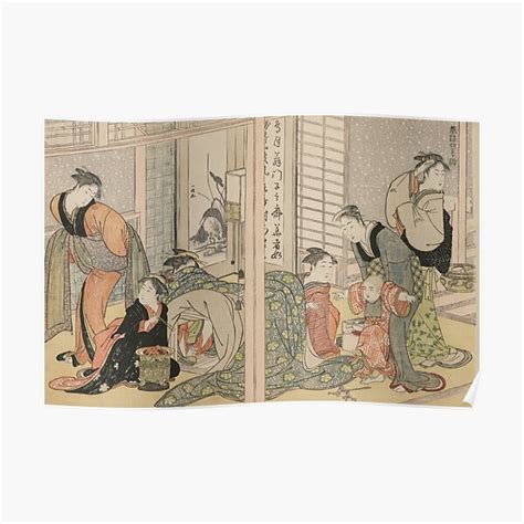 Elegant Pleasures Of The Four Seasons By Kitagawa Utamaro Poster For