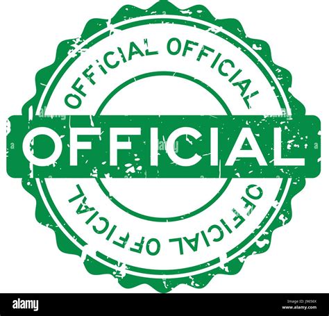 Grunge Green Official Round Rubber Seal Stamp On White Background Stock