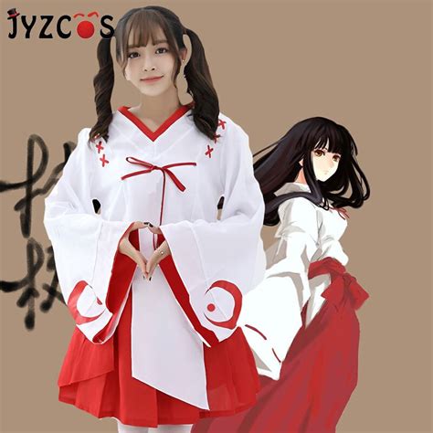 Jyzcos Inuyasha Kikyo Kimono Costume De Cosplay Pour Les Femmes