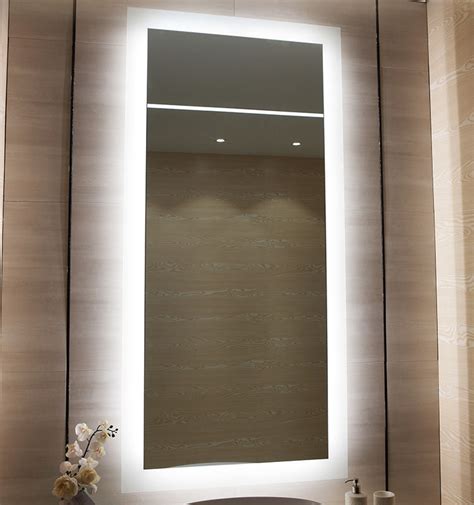 Noble park vita oval wave edge 23 1/2 x 36 frameless wall mirror. Frameless LED Lighted Full Length Dressing Mirror