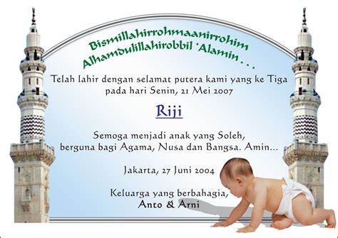 Gambar Desain Ucapan Aqiqah Anak Laki Inidesain Bayi Gambar