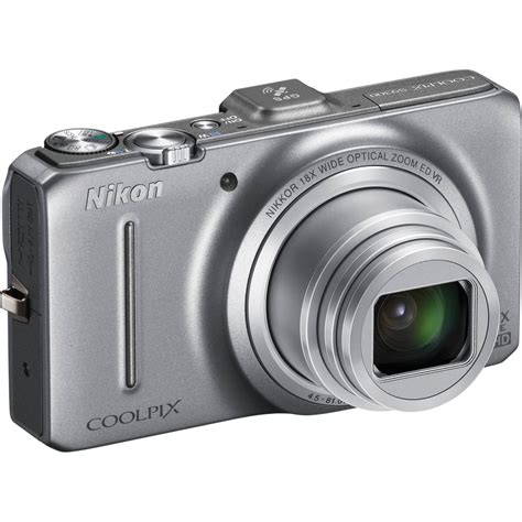 Nikon Coolpix S9300 Digital Camera Silver 26314 Bandh Photo Video