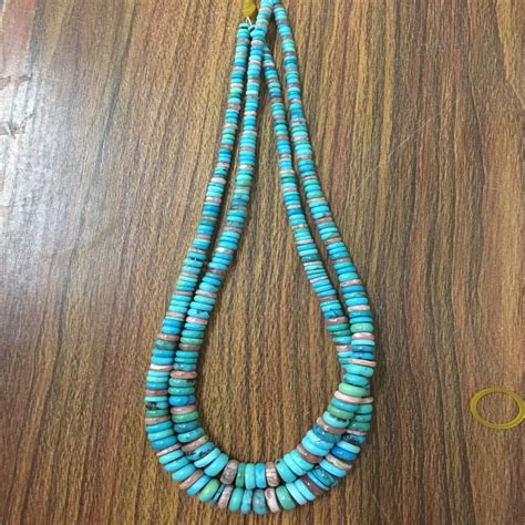 Turquoise Bead Necklace Genuine Turquoise Necklace Zh
