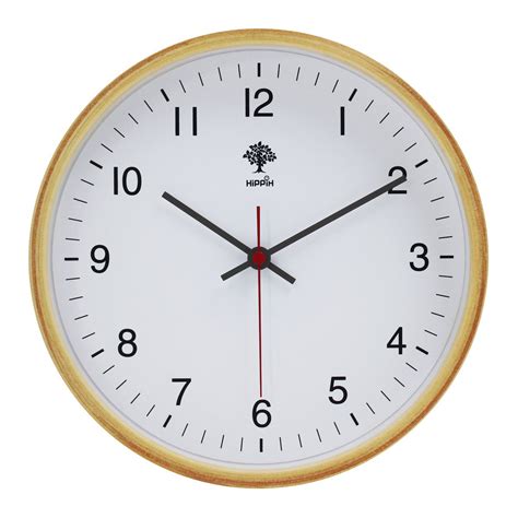 Hippih Silent Wall Clock Wood 8 Inches Non Ticking Digital Quiet Sweep