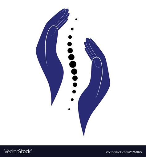 Chiropractic Logo Hand Design Spine Logo Vector Image