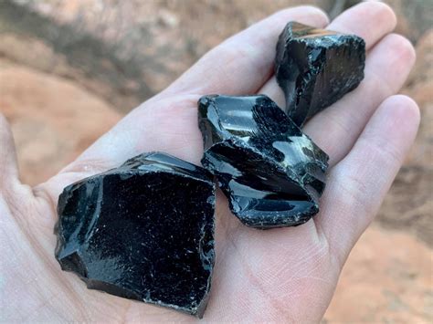 Black Obsidian Raw Rough Natural Stone Etsy