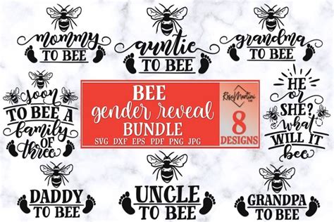 Download Bee Gender Reveal Bundle Of 8 SVG Queen Bee SVG Pregnancy ...