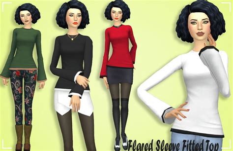 Pin By Aurélie On Sims 4 Cc Flared Sleeves Top Flared Sleeves