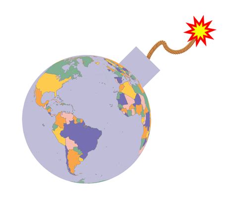 Clipart Political Map Earth Globe Bomb