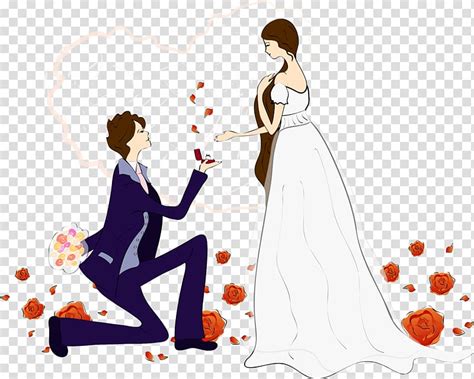 Marriage Proposal Propose Cartoon Man Transparent Background Png