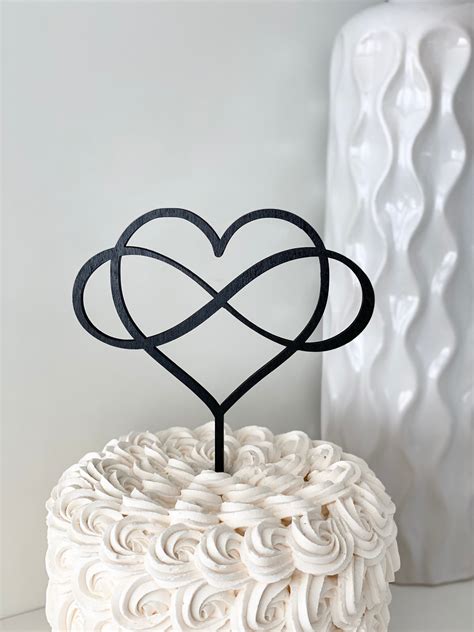 Infinity Heart Cake Topper 6 Inches Wide Forever Love Etsy