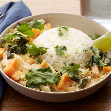 Recipe Thai Green Coconut Curry With Sweet Potato And Jasmine Rice