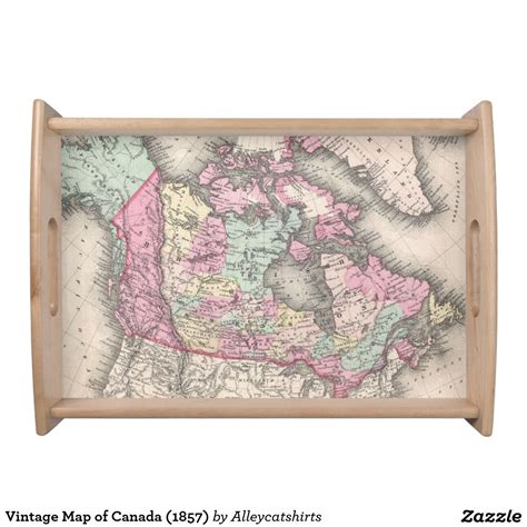 Vintage Map of Canada (1857) Serving Tray | Serving tray, Tray, Food serving trays
