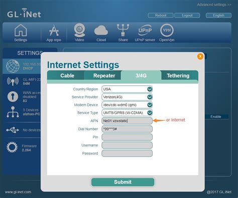 .add apn modem huawei b310s‑927 ? Apn Modem Huawei : Internet Settings Gl Inet Docs