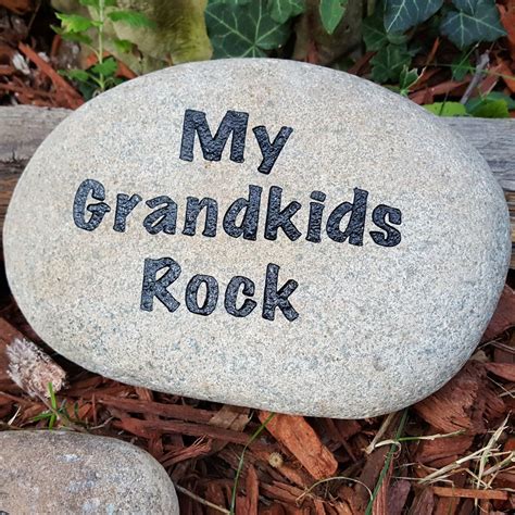 Mothers Day My Grandkids Rock Name Rocks For Garden Engraved