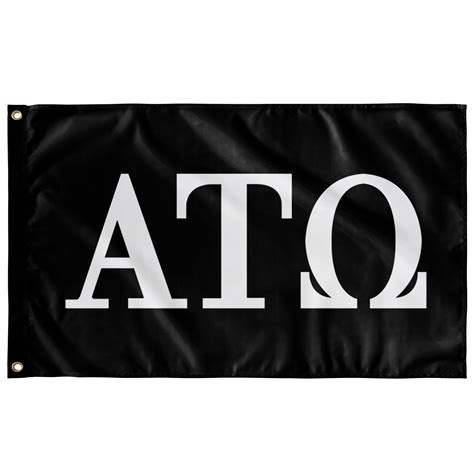 Alpha Tau Omega Fraternity Flag Black And White Greek Banner Designergreek2
